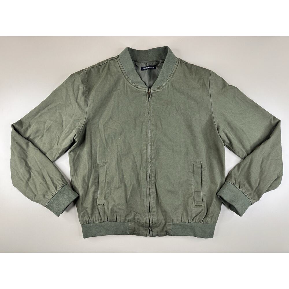 Brandy Melville Womens‎ Canvas Bomber Jacket One Size Military Green GORPCORE
